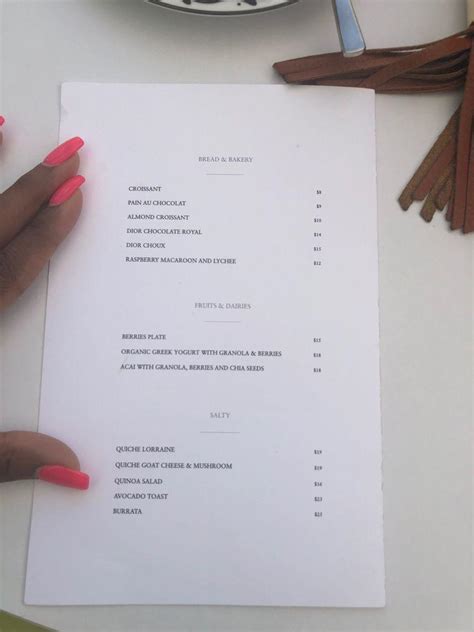 cafeteria dior|dior cafe miami menu prices.